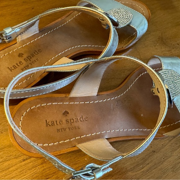 KATE SPADE Silver Sandals with Rhinestones Size 9.5m - Picture 5 of 6